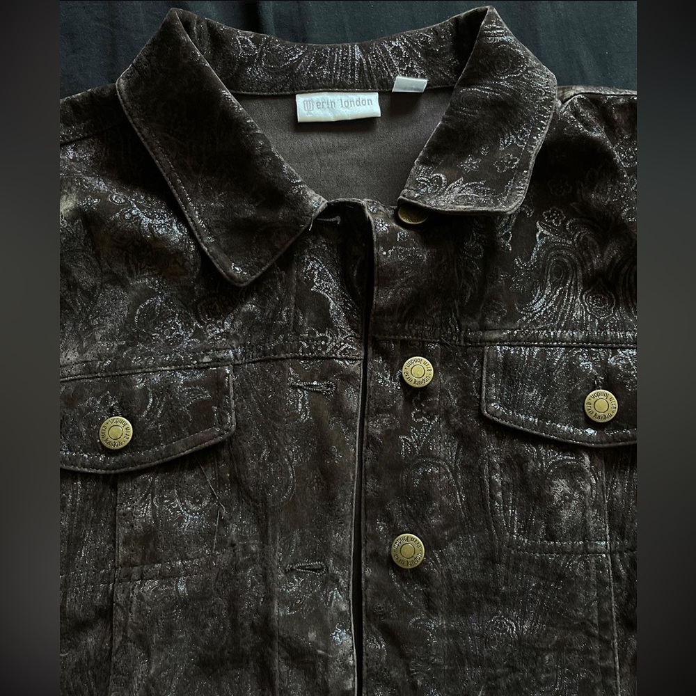 Brown Faux Suede Button Up Jacket